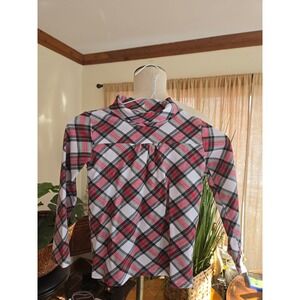 DUFFIELD LANE - Girls Plaid Long Sleeve Collared Shirt - Size 8